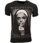 Religion Heren T-shirt Born Again, zwart, XL