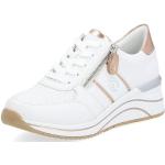 Remonte D0T04 Low-Top sneakers voor dames, lage schoenen, losse inlegzool, Wit combi 80, 42 EU Breed