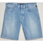 Lichtblauwe Polyester Replay Jeans shorts voor Heren 