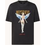 Represent Reborn T-shirt met logo- en backprint - Antraciet