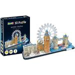 Revell 3D Puzzle 00140 Skyline met Buckingham Palace, London-Eye, Tower Bridge en Big Ben De wereld in 3D ontdekken, knutselplezier voor jong en oud, gekleurd