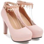 Roze Strass Platte schoenen  voor de Herfst met Strass voor Dames 