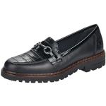 Zwarte Rubberen Rieker Loafers  in maat 36 met Hakhoogte 3cm tot 5cm met Instap in de Sale voor Dames 