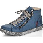 Blauwe Synthetische Rieker Sneakers met rits  in 39 met Hakhoogte tot 3cm met Vetersluitingen voor Dames 