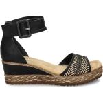 Zwarte Synthetische Rieker Sleehak sandalen Sleehakken  in maat 37 met Klittenbandsluitingen voor Dames 