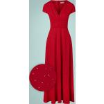 Rode Polyester vintage chic for topvintage Jurken met korte mouwen  in maat M met Korte mouwen Maxi met Glitter voor Dames 