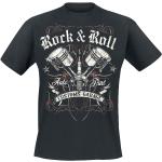 Rockabilly Zwarte Effen T-shirts Ronde hals  in maat XL met Korte mouwen voor Dames 