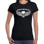 Rock Zwarte T-shirts met opdruk  voor een Festival met motief van Doodskop voor Dames 