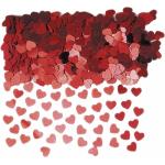 Rode glimmende hartjes confetti 6 zakjes