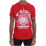 Rode Katoenen Riders Crewneck T-Shirt Frankie Morello , Red , Heren