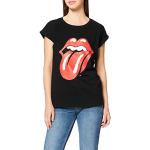 Zwarte Merchcode Rolling Stones All over print T-shirts met opdruk  in maat XL in de Sale voor Dames 