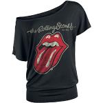 Zwarte Viscose Rolling Stones T-shirts  in maat M voor Dames 