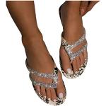 Casual Beige Leren Platte sandalen  voor een Bruiloft  voor de Zomer Sleehakken  in 40 met Glitter voor Dames 