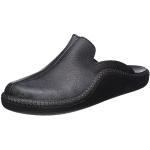 Romika Mokasso 202 Pantoffels voor heren, echt leer, pantoffels met geïntegreerde scharniersteun, zwart 100, 44 EU breed