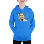 Ronaldo Cadeaus voor jongens meisjes kinderen hoodie sweatshirt voetbal geschenken, koningsblauw, 7-8 jaar