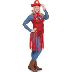 Cowboy Rode Polyester Carnavalskleding  in maat XL voor Dames 