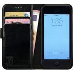 Zwarte Imitatie leren iPhone 5C hoesjes type: Flip Case 
