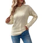 Casual Beige Wollen Oversized sweaters  voor de Herfst Ronde hals  in maat S voor Dames 