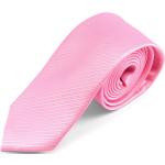 Roze Microfiber Gestreepte Effen stropdassen voor Heren 