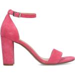 Roze Leren Sandalen hoge hak Blokhakken  in 38 in de Sale voor Dames 