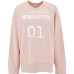 Roze Sweaters met Logo Sweatshirt Semicouture , Pink , Dames