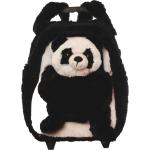 Zwarte Polyester Rolwiel inware Kinderkoffers met motief van Panda 