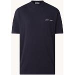 SAMSØE SAMSØE Norsbro T-shirt met logo - Donkerblauw