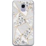 Samsung Galaxy J6 (2018) siliconen telefoonhoesje - Stone & leopard print