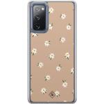 Bruine Polycarbonaat Casimoda Samsung Galaxy S20 Hoesjes met motief van Madeliefje met Glitter 