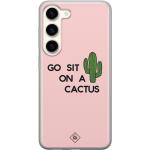 Roze Siliconen Casimoda Samsung Galaxy S23 Hoesjes met motief van Cactus Sustainable 