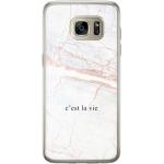 Zilveren Siliconen Casimoda Samsung Galaxy S7 Edge hoesjes met motief van Quote 