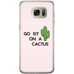 Roze Siliconen Casimoda Samsung Galaxy S7 Edge hoesjes met motief van Cactus Sustainable 