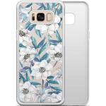 Blauwe Kunststof Casimoda Bloemen Samsung Galaxy S8 hoesjes type: Hardcase Sustainable 