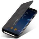 Samsung Galaxy S8 Retro Lederen Bookcase Hoesje met Kaarthouder Zwart