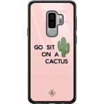 Roze Casimoda Samsung Galaxy S9 Plus Hoesjes type: Hardcase met motief van Cactus 