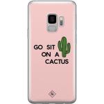 Roze Siliconen Casimoda Samsung Galaxy S9 Hoesjes met motief van Cactus Sustainable 