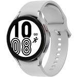 Zilveren GPS samsung Galaxy Watch4 Smartwatches voor Fitness met Sleep Tracker Rond 