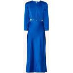 Blauwe Satijnen SANDRO Maxi jurken Maxi met Schoudervulling voor Dames 