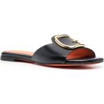 Zwarte Kalfsleren SANTONI Platte sandalen met Instap in de Sale voor Dames 