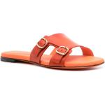 Oranje Kalfsleren SANTONI Platte sandalen  in maat 37 met Gespsluiting in de Sale voor Dames 