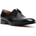 Klassieke Zwarte Kalfsleren SANTONI Derby schoenen in de Sale voor Heren 