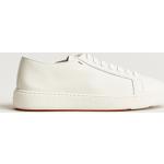 Santoni Low Top Grain Leather Sneaker White Calf