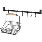 Sas Wrought Iron Metal Basket Hanger And Hook Set Black 02465