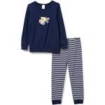 Schiesser Jongens badstof Rat Henry Kn pyjama lange pyjamaset, blauw, 98 cm