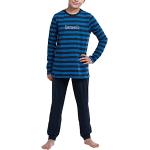 Blauwe Schiesser Kinderpyjama sets  in maat 140 Bio Sustainable in de Sale voor Jongens 