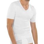 Witte Schiesser Effen T-shirts V-hals  in maat M voor Heren 