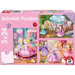 Schmidt - SCH-56217 - Sprookjesachtige prinses 3 x 24 stukjes Puzzel - vanaf 3 jaar - cartoon puzzel