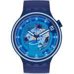 Blauwe Alarm Swatch Polshorloges met Analoog aangedreven met Chronometer Rond 3 Bar in de Sale 