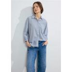 Klassieke Blauwe Seersucker CECIL Overhemdblouses  voor de Zomer  in maat XXL voor Dames 