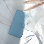 Lichtblauwe Leren Huawei P Smart hoesjes type: Flip Case voor Dames 